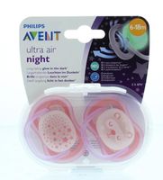 Avent Fopspeen nacht meisje 6-18 maanden (2 st) Avent Fopspeen nacht meisje 6-18 maanden (2 st)