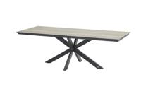 Minerva Tafelframe Antracite met HPL Teak Pattern Tafelblad 220 x 95 cm - 4so