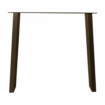Stalen tafelpoot anodic bronze trapezium 80 bij 10 cm en hoogte 72 cm (4 x 10 cm)
