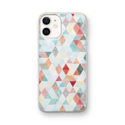 Gekleurde driehoekjes pastel: iPhone 12 mini Transparant Hoesje