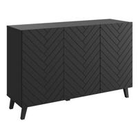 Meubella Dressoir Pulse 3 - Zwart - 120 cm - thumbnail