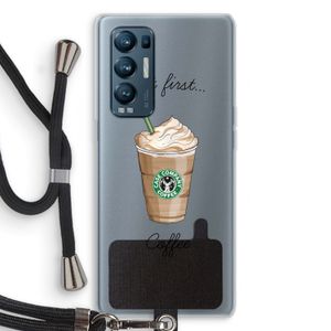 But first coffee: Oppo Find X3 Neo Transparant Hoesje met koord