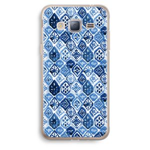 Blauw motief: Samsung Galaxy J3 (2016) Transparant Hoesje