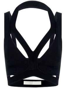 Dion Lee haut crop à découpes - Noir