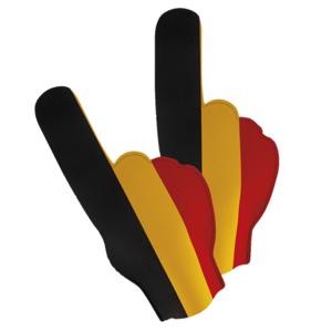 Supporters feestartikelen - 2x - foam hand - vlag Belgie - 50 cm