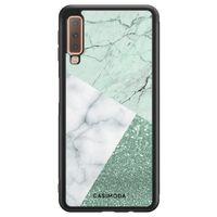 Samsung Galaxy A7 2018 hoesje - Minty marmer collage