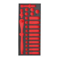 Milwaukee Empty 28 pc 1/2" Ratchet and Socket Set Foam Insert Lege Foam Inlay doppenset 1/2'' (28-delig) - 4932493664 Milwaukee Empty 28 pc 1/2" Ratchet and Socket Set Foam Insert Lege Foam Inlay doppenset 1/2'' (28-delig) - 4932493664