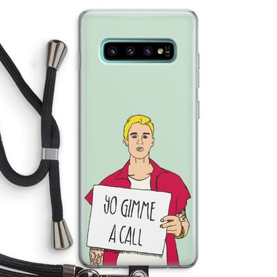 Gimme a call: Samsung Galaxy S10 Plus Transparant Hoesje met koord