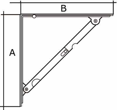 Plankdrager opklapbaar wit 400x160mm
