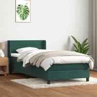 Boxspring met matras fluweel donkergroen 80x220 cm