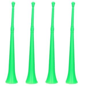 Vuvuzela grote blaastoeter hoorn - 4x stuks - groen - 48 cm - landen fan supporters feestartikelen