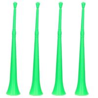 Vuvuzela grote blaastoeter hoorn - 4x stuks - groen - 48 cm - landen fan supporters feestartikelen