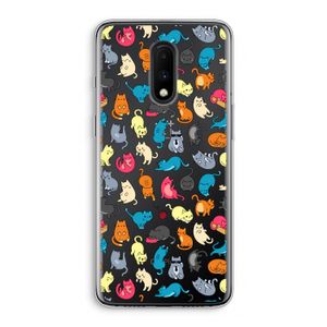 Kleurrijke katten: OnePlus 7 Transparant Hoesje