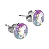 Oorknopjes met Chubby Unicorn Design Chirurgisch staal 316L Oorbellen