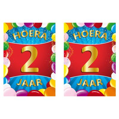 Verjaardag deurposter - 2x - 2 jaar - multi - 59 x 42 cm - leeftijd feestartikelen Verjaardag deurposter - 2x - 2 jaar - multi - 59 x 42 cm - leeftijd feestartikelen
