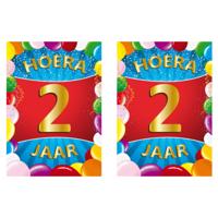 Verjaardag deurposter - 2x - 2 jaar - multi - 59 x 42 cm - leeftijd feestartikelen Verjaardag deurposter - 2x - 2 jaar - multi - 59 x 42 cm - leeftijd feestartikelen