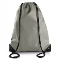 4x stuks sport gymtas/draagtas lichtgrijs met rijgkoord 34 x 44 cm van polyester