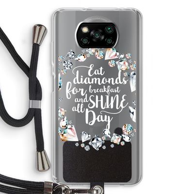 Diamonds: Xiaomi Poco X3 NFC Transparant Hoesje met koord