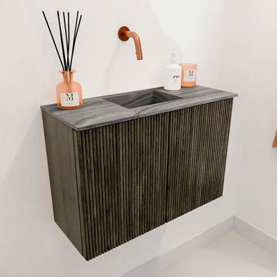 Toiletmeubel Mondiaz Joya Dlux | 60 cm | Meubelkleur Shadow | Faye wastafel Sombra Wasbak Midden | Zonder kraangat(en)