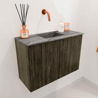Toiletmeubel Mondiaz Joya Dlux | 60 cm | Meubelkleur Shadow | Faye wastafel Sombra Wasbak Midden | Zonder kraangat(en)