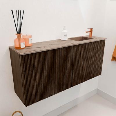 Toiletmeubel Mondiaz Joya Dlux | 90 cm | Meubelkleur Walnut | Faye wastafel Arena Wasbak Rechts | 1 kraangat