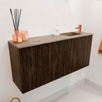 Toiletmeubel Mondiaz Joya Dlux | 90 cm | Meubelkleur Walnut | Faye wastafel Arena Wasbak Rechts | 1 kraangat