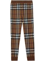 Burberry pantalon de jogging fuselé à carreaux - Marron