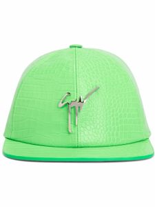 Giuseppe Zanotti casquette Cohen en cuir à effet peau de serpent - Vert