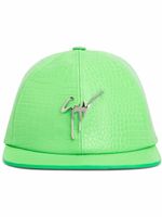 Giuseppe Zanotti casquette Cohen en cuir à effet peau de serpent - Vert - thumbnail