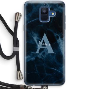 Midnight Marble: Samsung Galaxy A6 (2018) Transparant Hoesje met koord