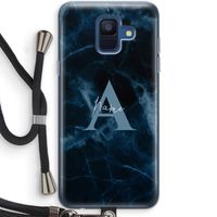 Midnight Marble: Samsung Galaxy A6 (2018) Transparant Hoesje met koord