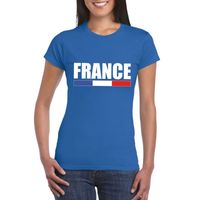 Franse supporter t-shirt blauw voor dames 2XL  - - thumbnail