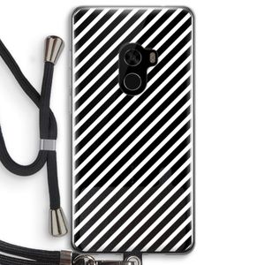 Strepen zwart-wit: Xiaomi Mi Mix 2 Transparant Hoesje met koord
