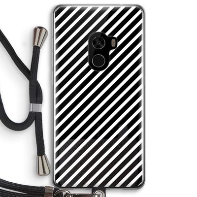 Strepen zwart-wit: Xiaomi Mi Mix 2 Transparant Hoesje met koord