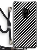 Strepen zwart-wit: Xiaomi Mi Mix 2 Transparant Hoesje met koord