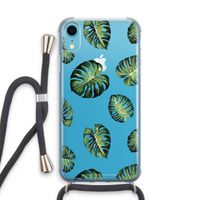 Tropische bladeren: iPhone XR Transparant Hoesje met koord