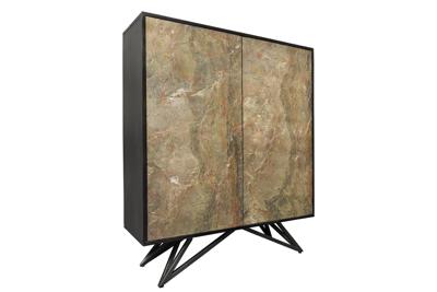 Highboard MONTAIN SOUL 120cm acacia naturel steen look zwart naturel - 44340