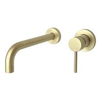Best Design Inbouw Wastafelmengkraan Nancy-Belize Gebogen uitloop 21 cm Messing Mat Goud PVD Coating