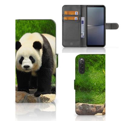 Sony Xperia 10 V | Telefoonhoesje | Met pasjeshouder | Panda Sony Xperia 10 V | Telefoonhoesje | Met pasjeshouder | Panda