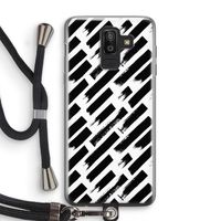 Zwarte vegen: Samsung Galaxy J8 (2018) Transparant Hoesje met koord