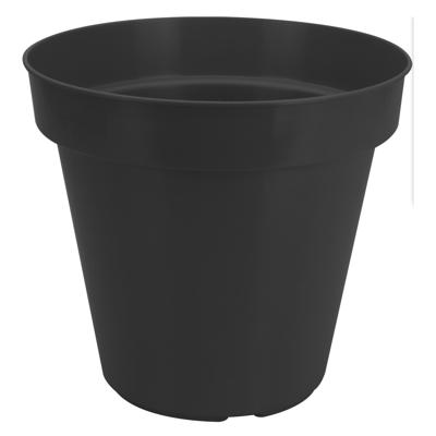 Pro Garden Bloempot - zwart - rond - D30 cm - kunststof - plantenpot - tuin buiten