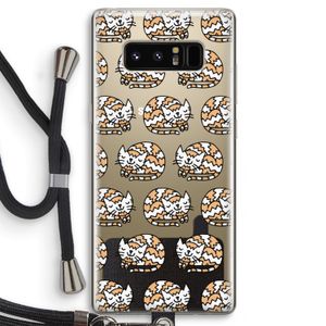 Slapende poes: Samsung Galaxy Note 8 Transparant Hoesje met koord