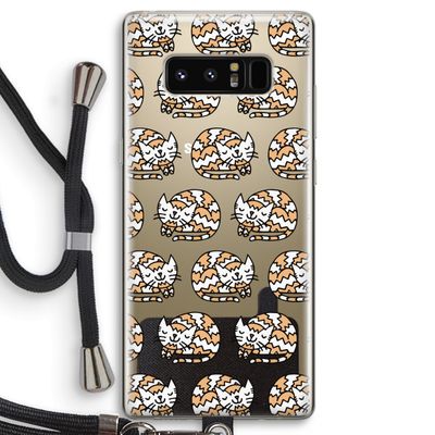 Slapende poes: Samsung Galaxy Note 8 Transparant Hoesje met koord