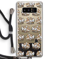 Slapende poes: Samsung Galaxy Note 8 Transparant Hoesje met koord