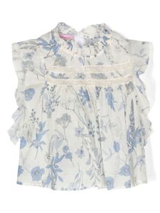 Miss Blumarine blouse volantée à fleurs - Tons neutres