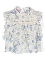 Miss Blumarine blouse volantée à fleurs - Tons neutres - thumbnail