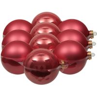 12x stuks glazen kerstballen bubblegum roze 10 cm mat/glans