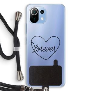 Forever heart black: Xiaomi Mi 11 Lite Transparant Hoesje met koord
