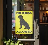 no dogs allowed etalage sticker