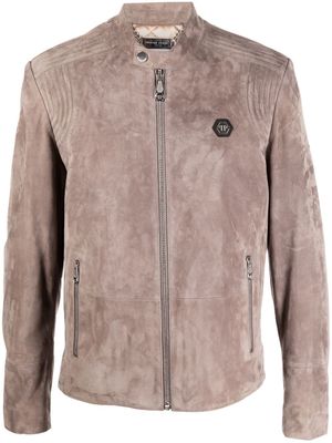 Philipp Plein doudoune en daim - Gris